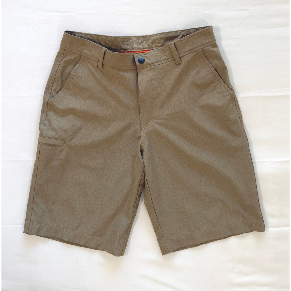 G.H. Bass & Co. Men's Explorer Tan Utility Hiking Shorts Size 32 Zipper Pockets
